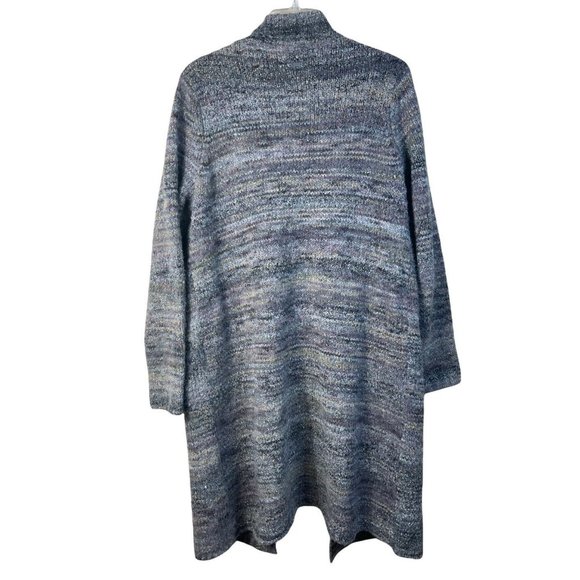 prAna Multicolor Long Duster Open Front Cardigan Sweater Gray Cozy Boho Sz M - Picture 2 of 7